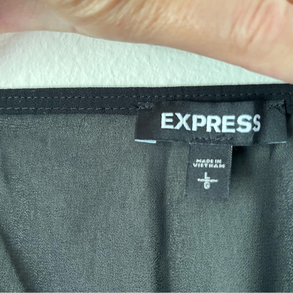 Express Black Sheer Lightweight Halter Blouse - Picture 2 of 4